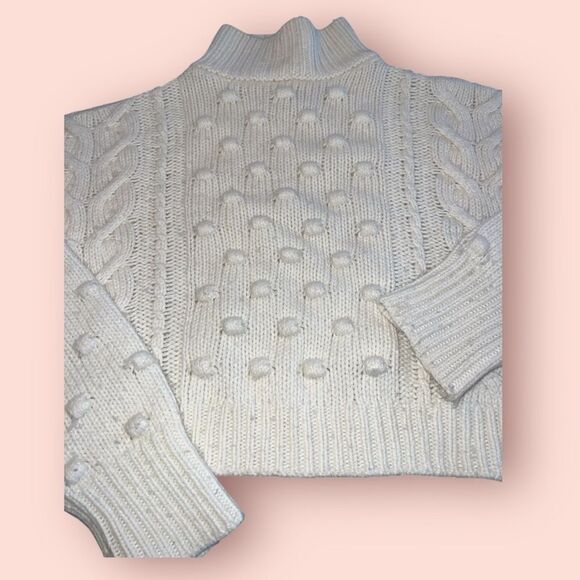Zara Girls Chunky Knit Cream Bobble Sweater Size 13 A/W 2022 - Picture 2 of 5